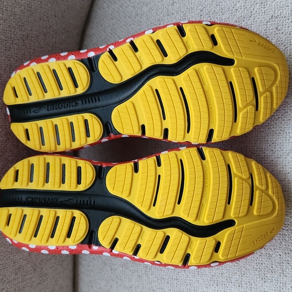 Brooks Ghost Max Minnie Mouse in  Red and White Sneakers - Picture 6 of 8